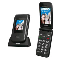BRONDI AMICO SPECIALE 4G DUAL SIM 2.8" CLAMSHELL TASTO SOS VOLUME POTENZIATO 4G LTE ITALIA BLACK METAL
