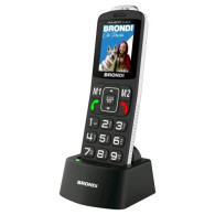 BRONDI AMICO FLASH DUAL SIM 2" EASY PHONE AMIO DISPLAY TASTO SOS TASTI GRANDI RETROILLUMINATI ANNUNCIO DEL NUMERO DIGITATO GESTI