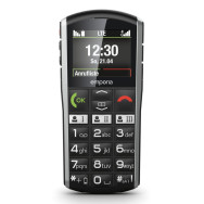 EMPORIA SIMPLICITY LTE SENIOR PHONE TASTI EXTRA GRANDI PULSANTE DI EMERGENZA AUDIO AMPLIFICATO 4G NERO