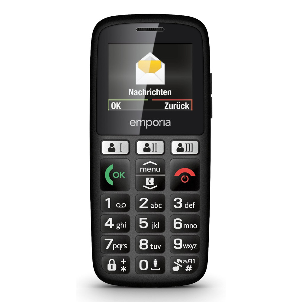 EMPORIA HAPPY 2G SENIOR 1.33" 32MB SIM SINGOLA BLUETOOTH ANDROID ITALIA BLACK