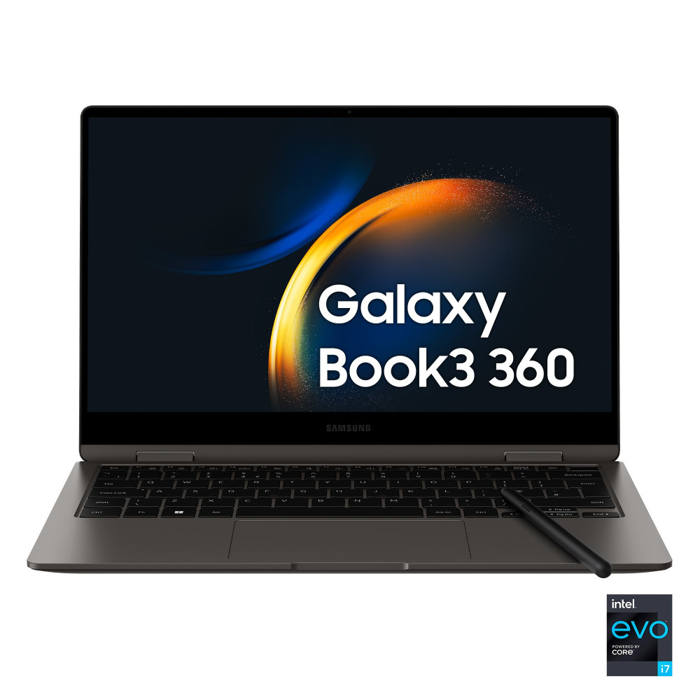 SAMSUNG GALAXY BOOK3 360 13.3" SUPER AMOLED TOUCH SCREEN i7-1360P 2.2GHz RAM 16GB-SSD 512GB M.2 NVMe-WI-FI 6E-S-PEN-WIN 11 PROF 