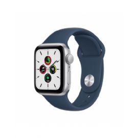 Apple Watch SE GPS, 40mm Silver Aluminium Case with Abyss Blue Sport Band - Regular - MKNY3TY/A