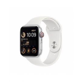 Apple Watch SE GPS + Cellular 44mm Argento Cassa in alluminio con Bianco Sport Band - MNQ23TY/A